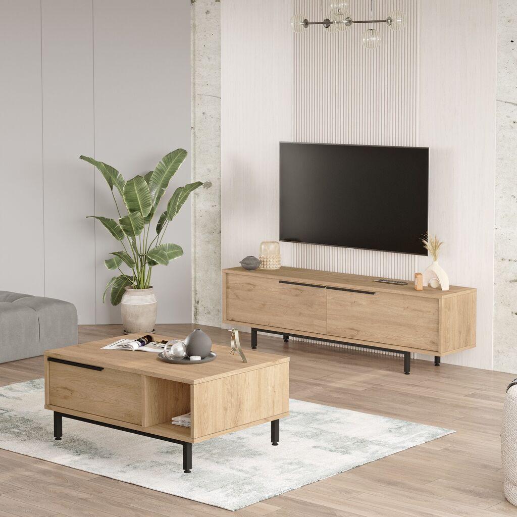 Hanah Home Set ТВ комода и клуб маса ON19-S, даб
