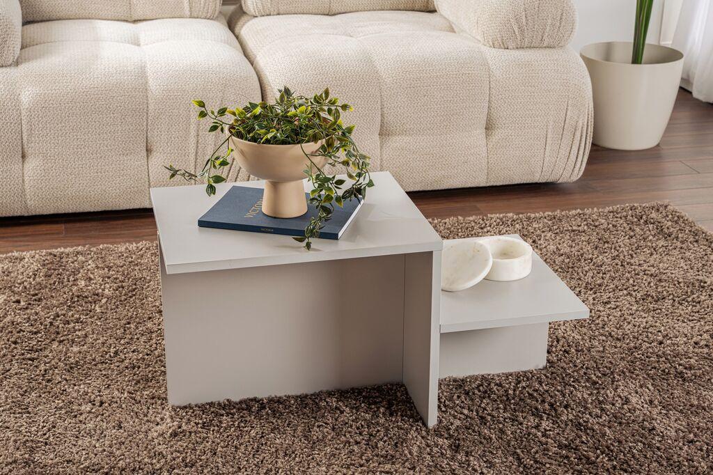 Маса Hanah Home Club Harmony, 80x40x40 см, сива