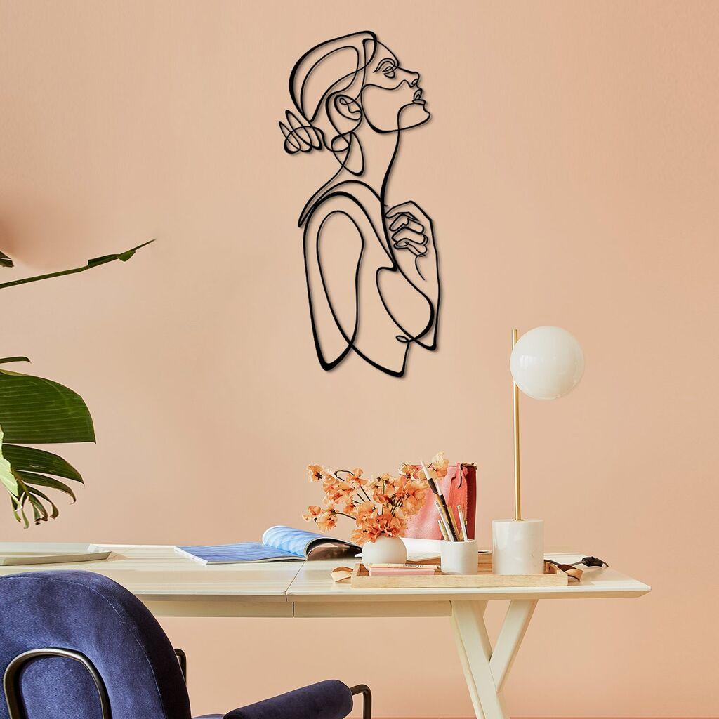 Wallity декорација за ѕид Женска силуета - APT596LS, 40 x 88 см, црна