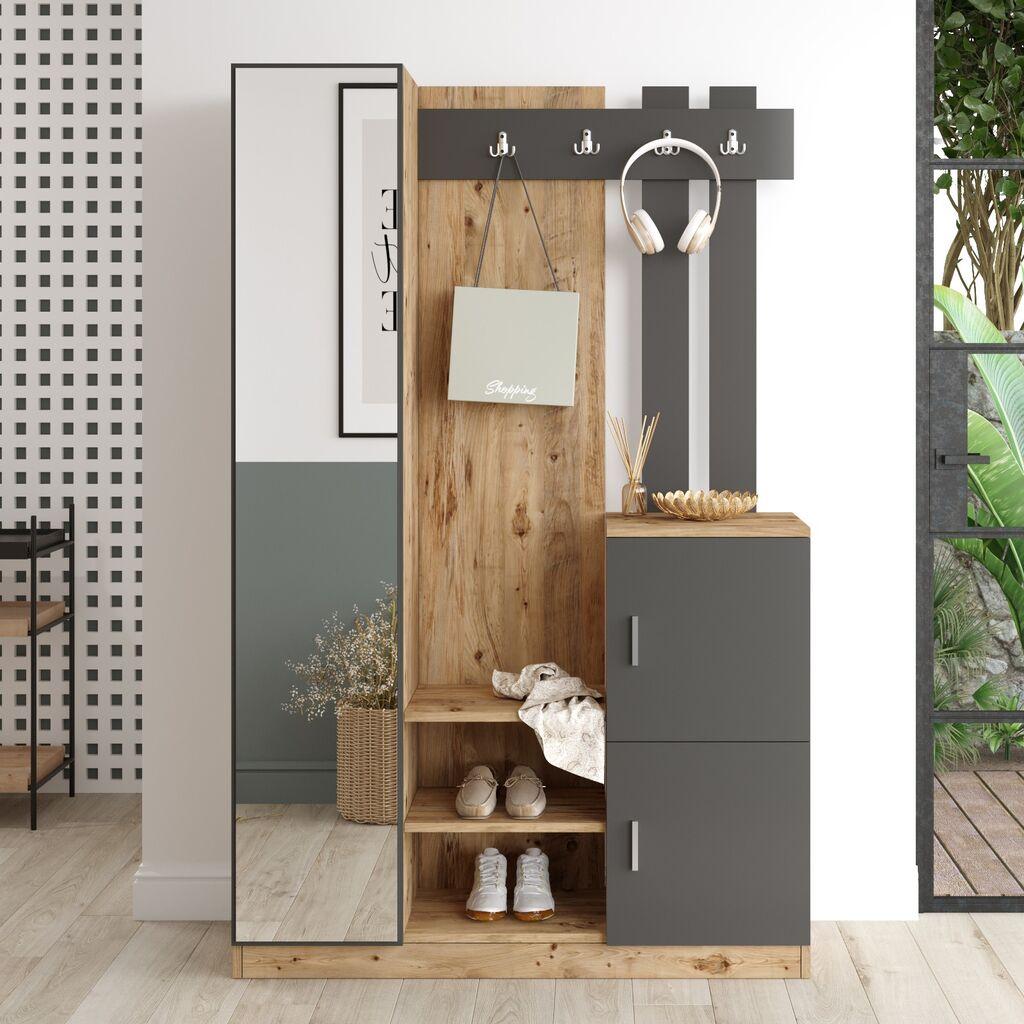 Hanah Home Комплет За Ходник 113,6X179,7X37,5 Cm Беж-Антрацит