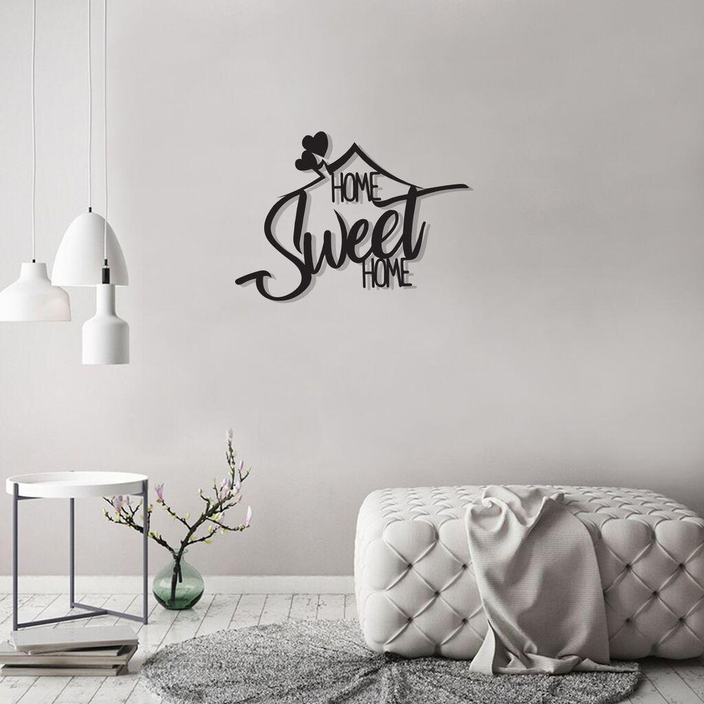 Wallity Метална ѕидна декорација Welcome 1, 50x70 cm, црна