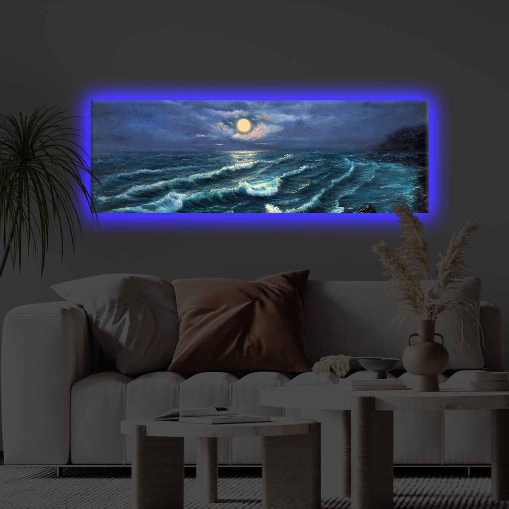 Слика „Волити" на платно со LED осветлување 30x90 см