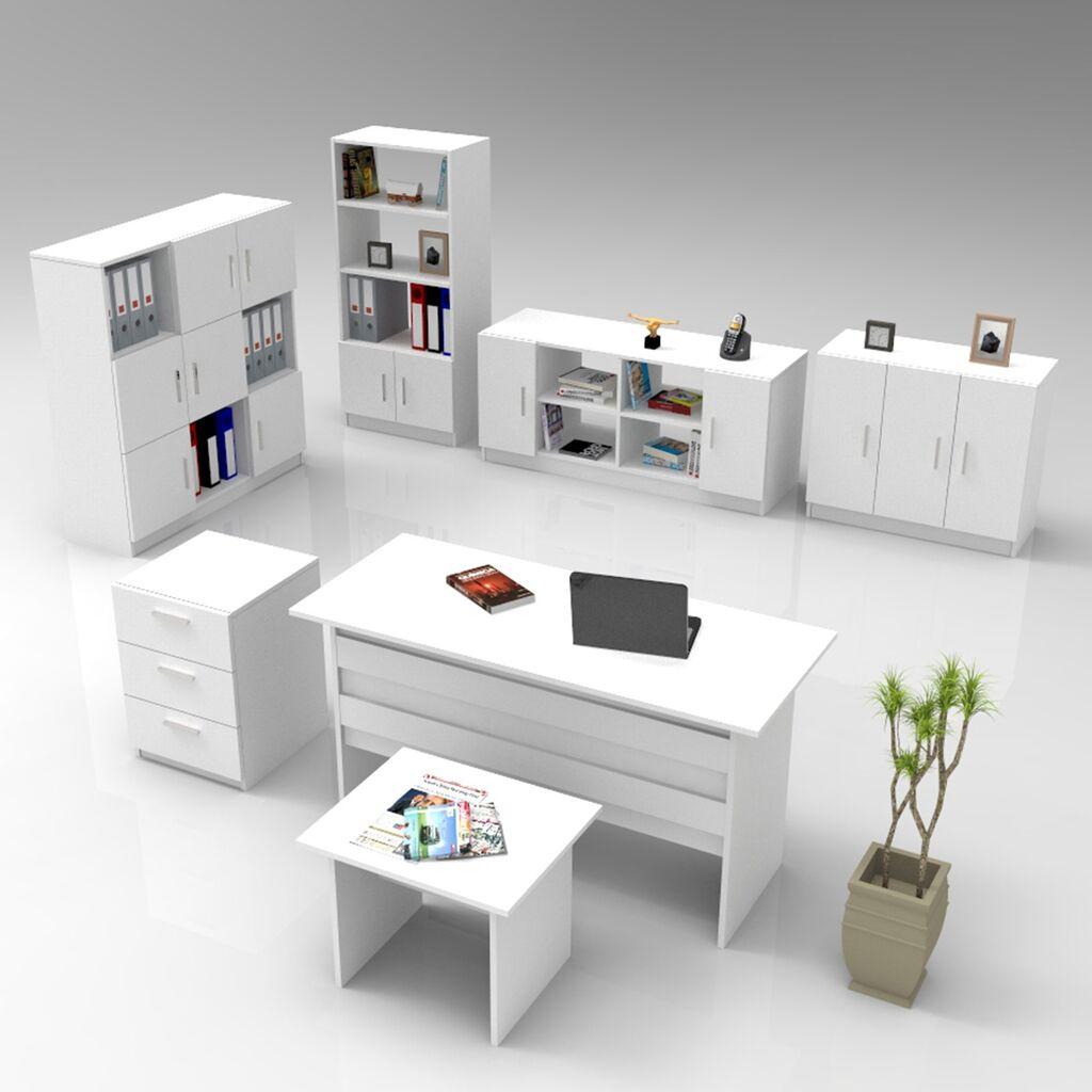 Комплет мебел за канцелариски мебел Hanah Home Vo18-W, бел