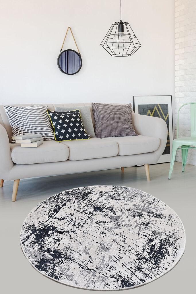 Conceptum Hypnose Carpet Kenzo, O200 cm, антрацит-бел