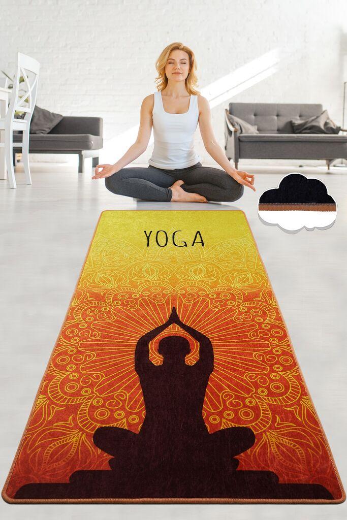 Подлога за јога Vital and Vivid Chakra - Портокалова, 60x200 см, Портокалова