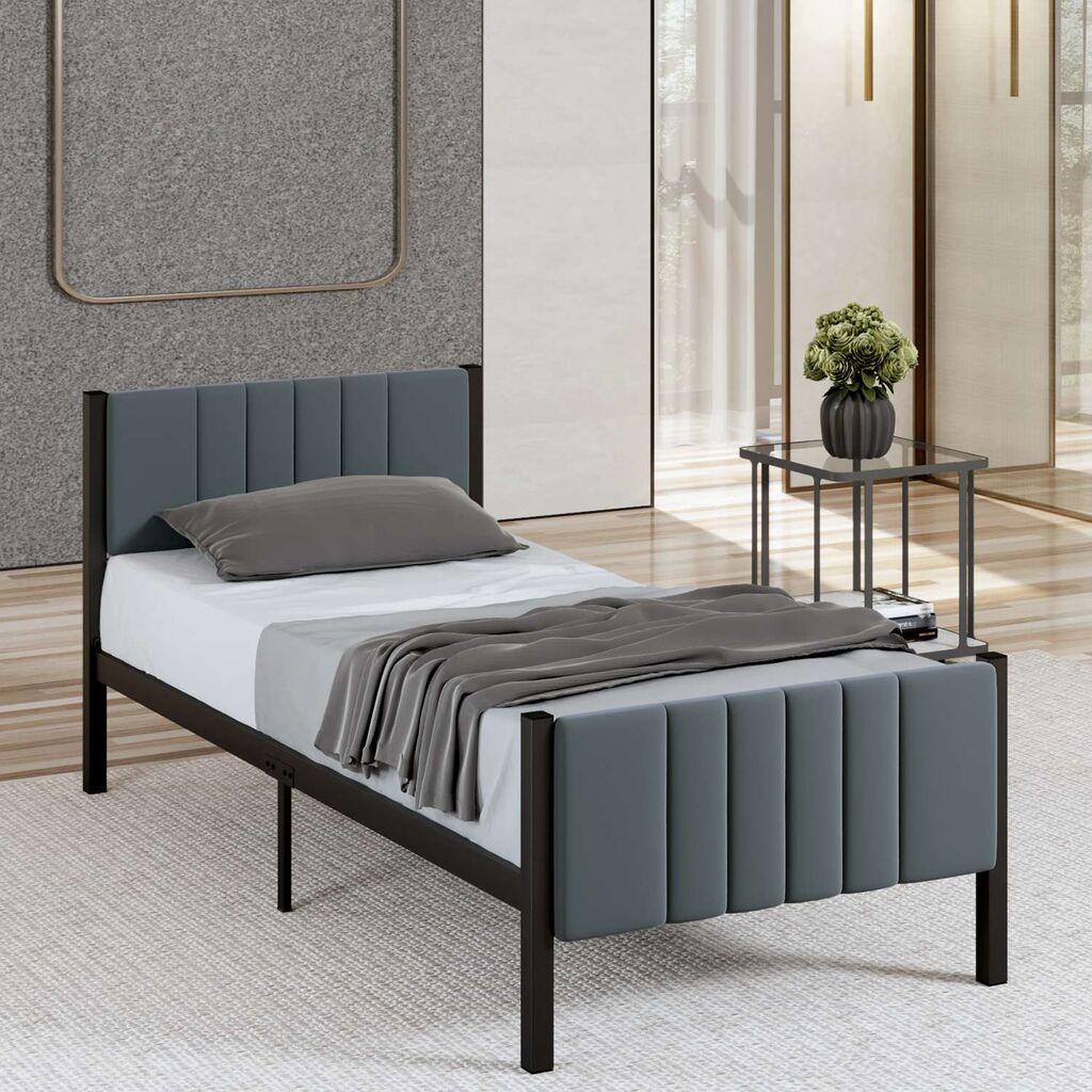 Рамка за кревет Hanah Home Lotus, 90x190 см, Антрацит
