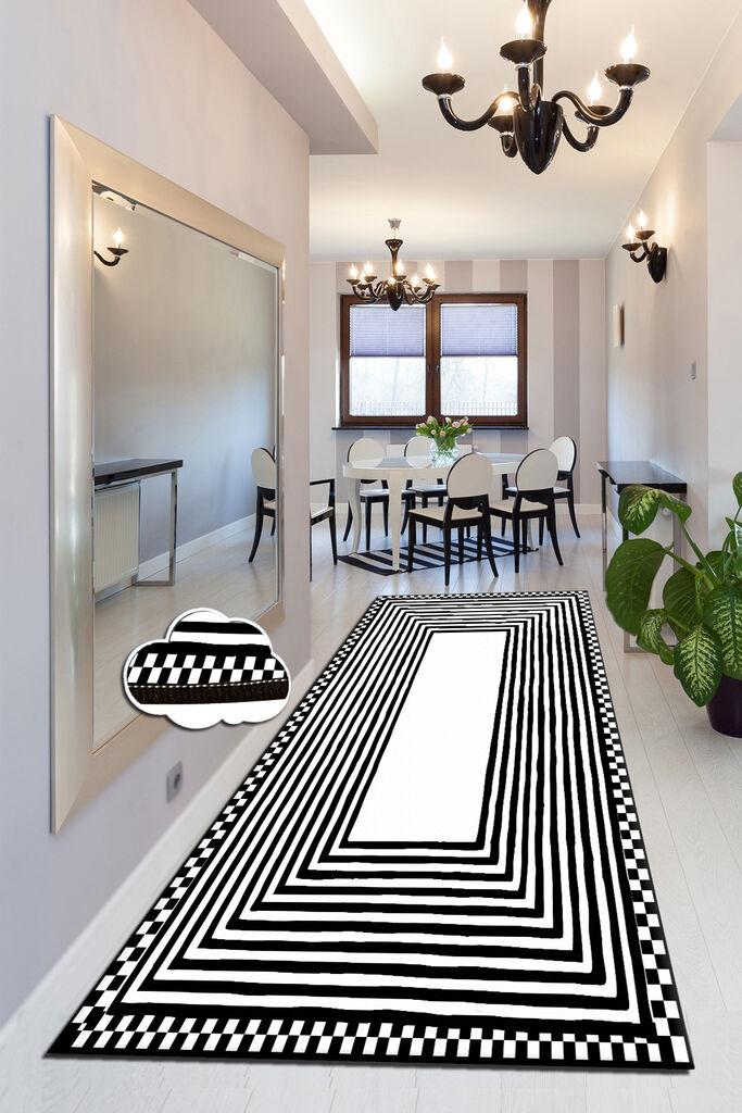 Тепих Conceptum Hypnose, боја, 150x200 см, црно-бел