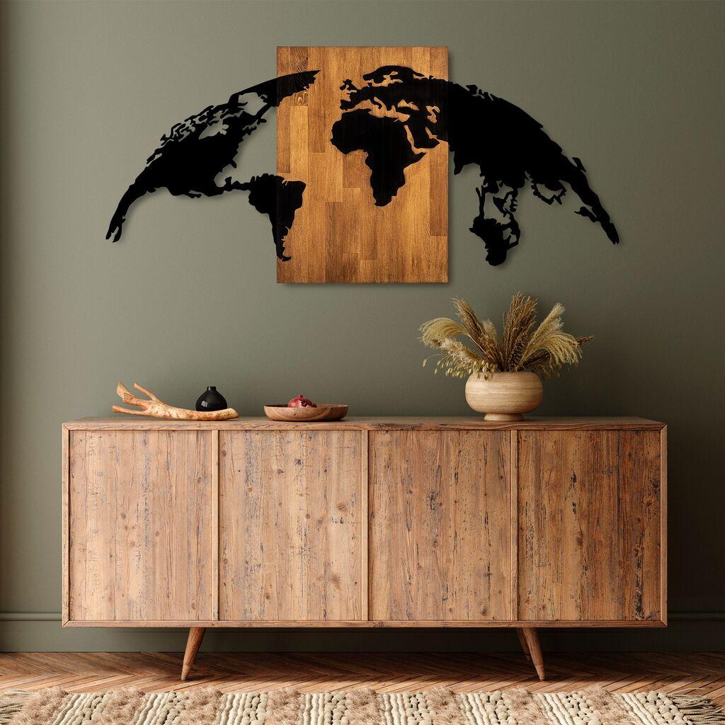 Wallity dzидна декорација Светска мапа 20, 70x150 см, даб