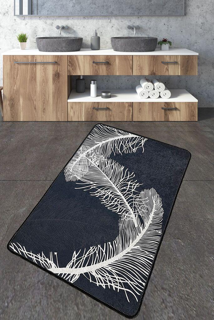 Подлога за бања L'essentiel Maison Alisan 1, 70x120 см, црно-бела