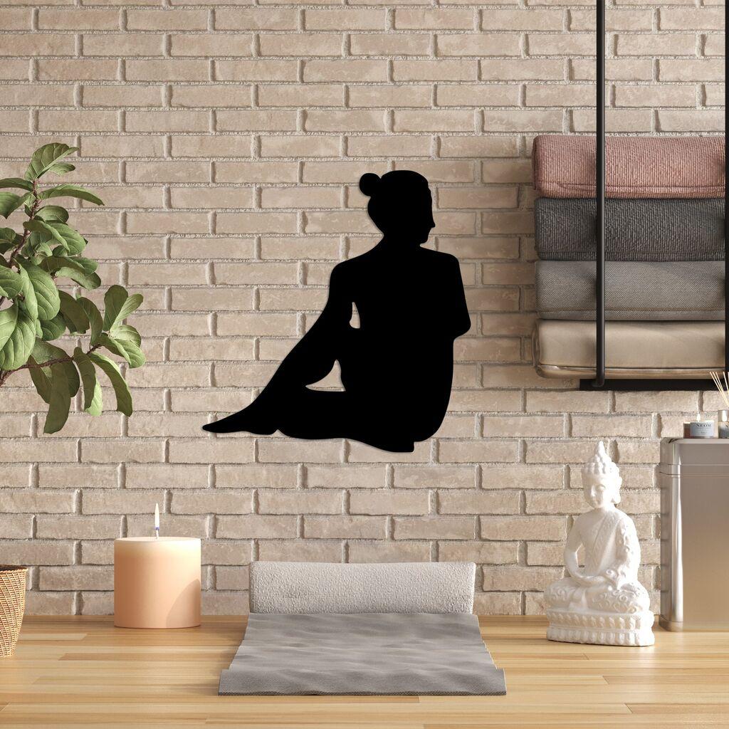 Wallity декорација за ѕид Јога 22, 53x55 см, црна
