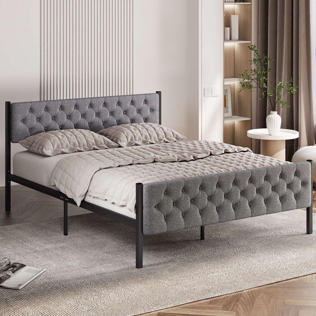 Кревет во француски стил Hanah Home, 120x88x200 см, сив