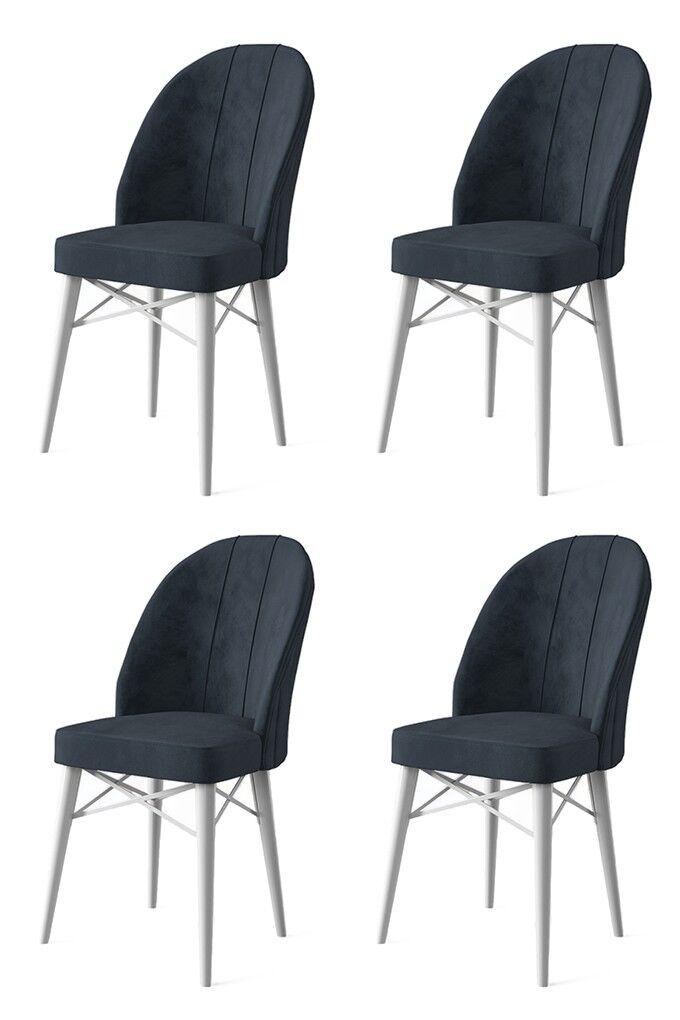 Комплет столчиња Hanah Home Ritim, 44x96x42 см, 4 парчиња, антрацит-бела