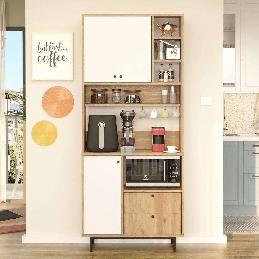 Мултифункционална комода Hanah Home RE6-SW, 88 x 205 x 35,5 см, даб