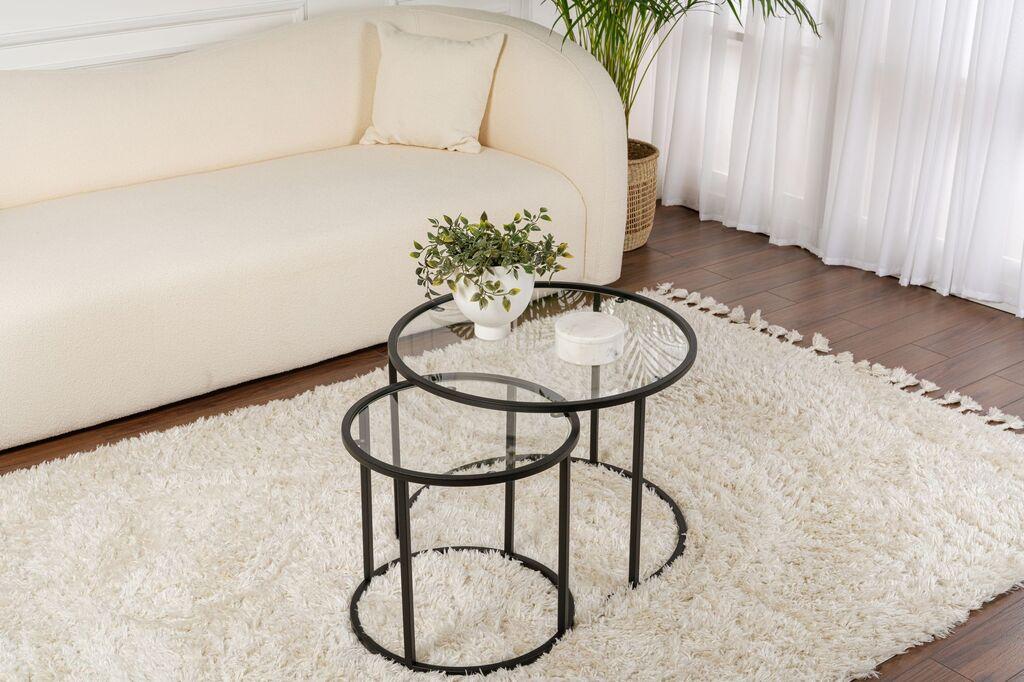 Комплет за маса Hanah Home Klub Aurum, 60x60x43 см, 2 парчиња, црна
