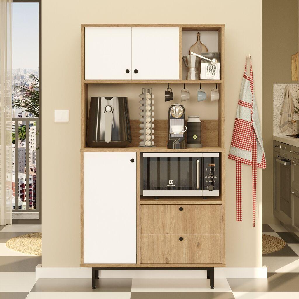 Мултифункционална комода Hanah Home RE3-SW, 88 x 161,2 x 35,5 см, даб