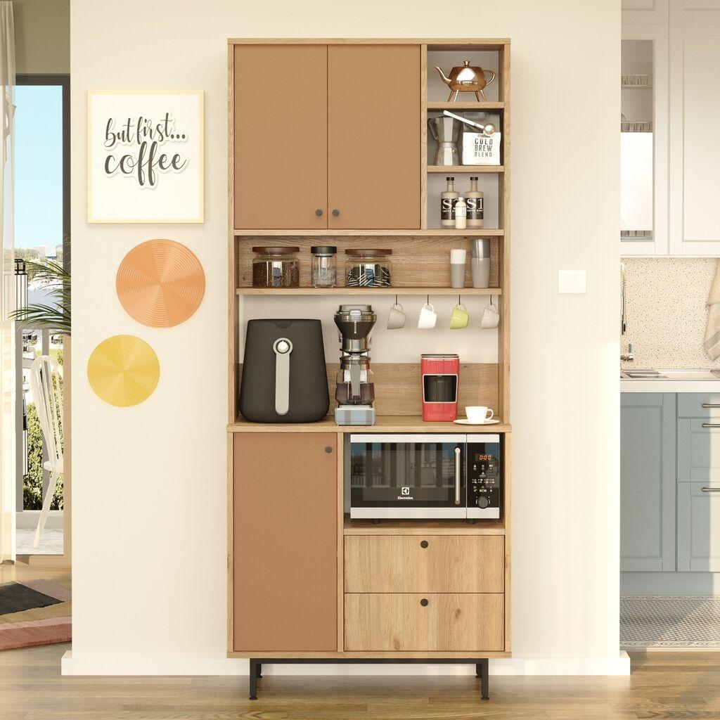 Комода Hanah Home RE6-SK, 88x205x35,5 см, кафеава
