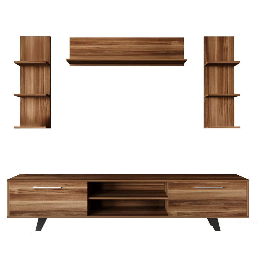 Hanah Home Сет ТВ Комода и 3 Полици RB-165 180x45x40cm, Орев