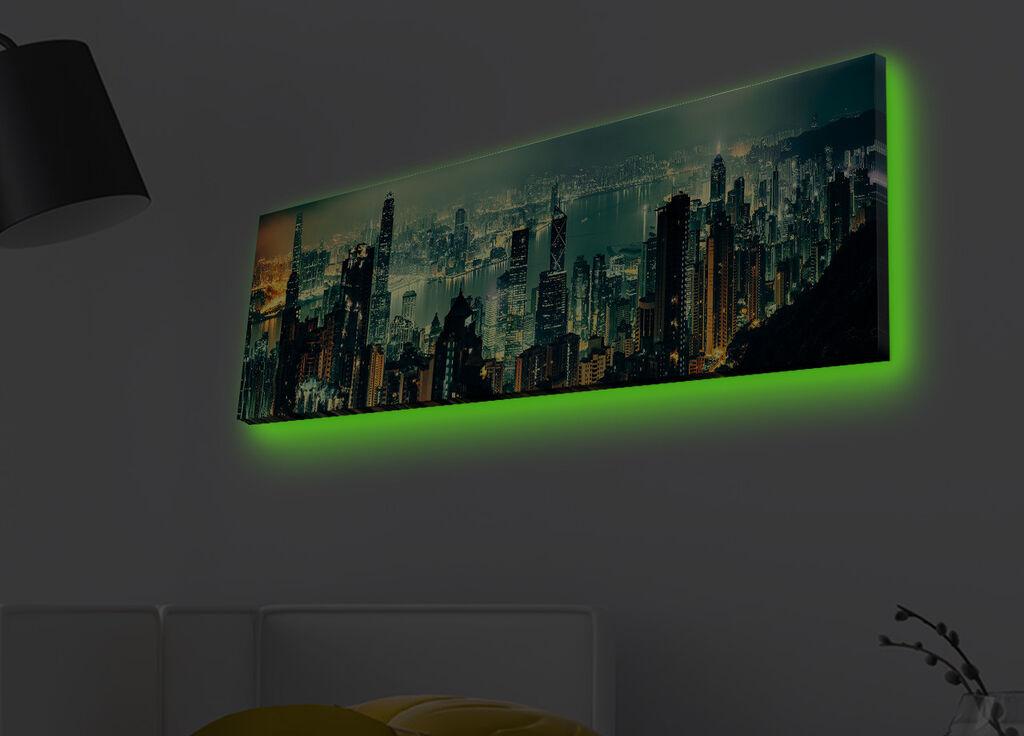 Слика „Волити" на платно со LED осветлување 30x90 см