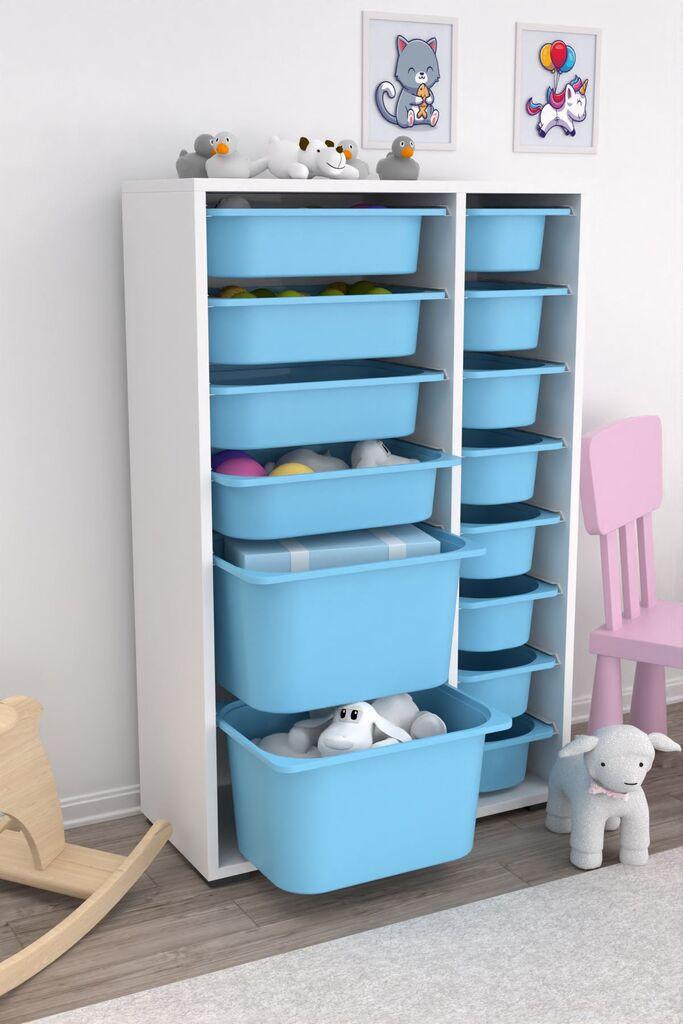 Комода Hanah Home за повеќекратна употреба Rine 2D4K8U v2, 69,5 x 30 x 109 см, сино-бела