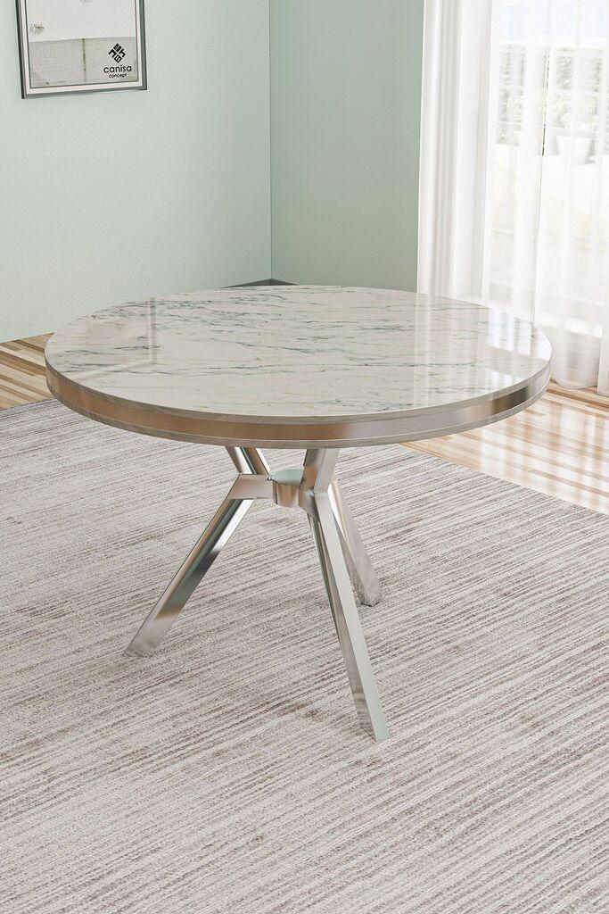 Трпезариска маса Hanah Home Mos, 90x74x90 см, хромирана