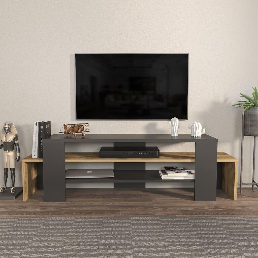 Комода Hanah Home TV Lenora, 150x45x35 см, црна дабова