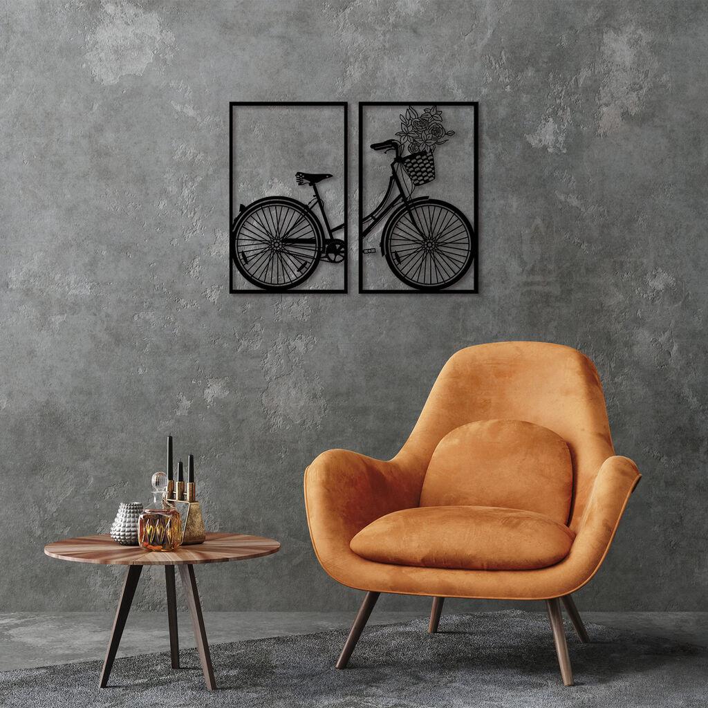 Wallity декорација за dzид Носталгичен велосипед - 271, 43 x 70 см, црна