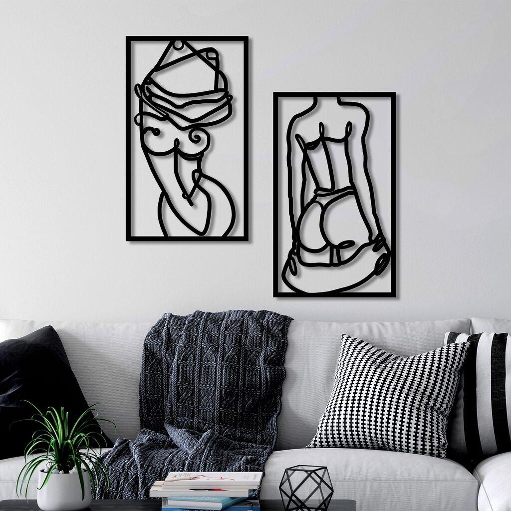 Wallity декорација за ѕид Body Positive, 42 x 70 см, црна