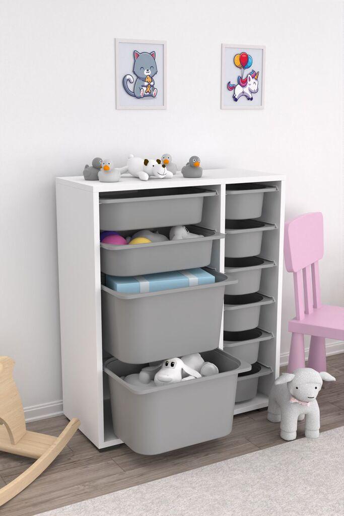 Комода Hanah Home со повеќе функции Zen 2D2K6U v2, 69,5 x 83 x 30 см, бело-сива