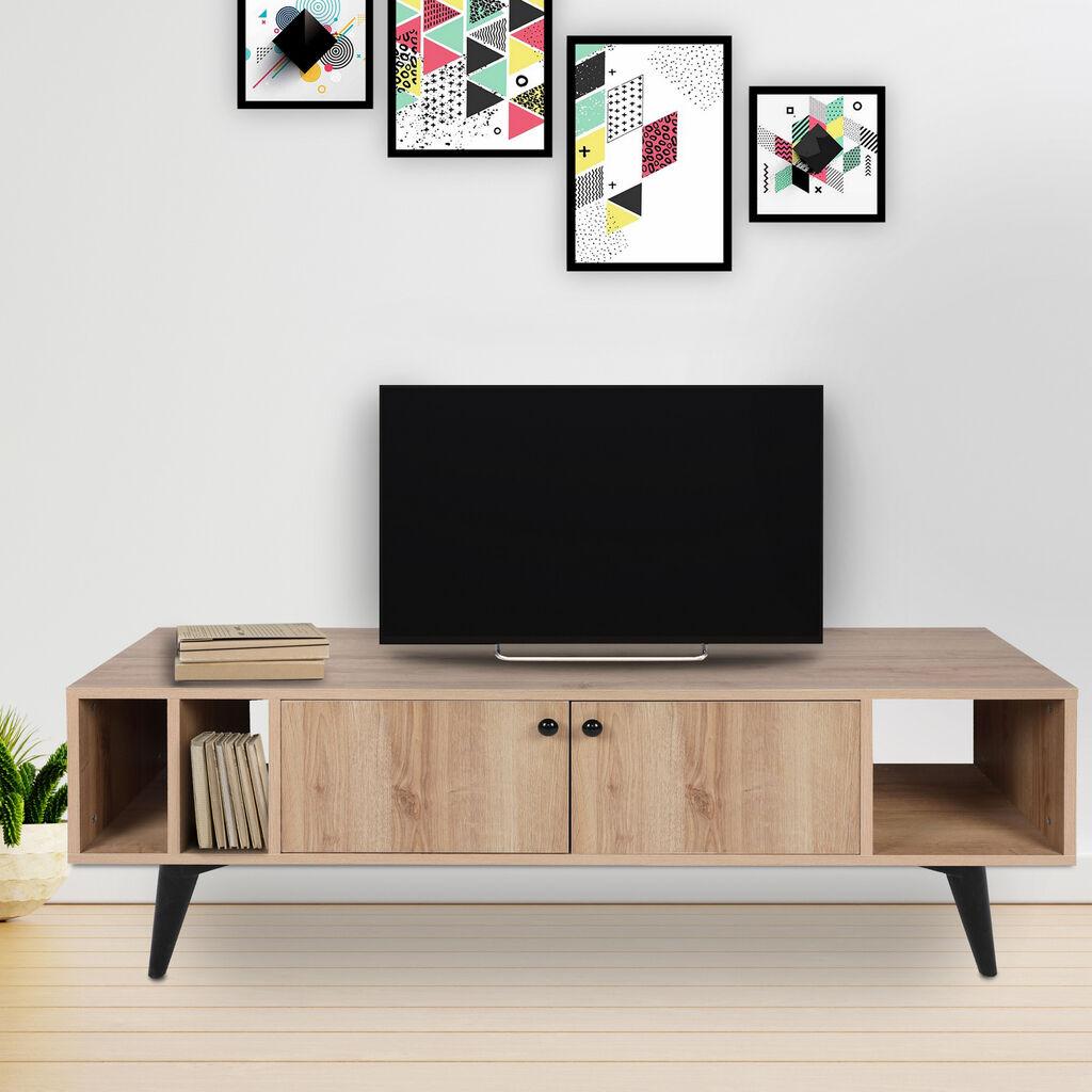 Комода за ТВ Hanah Home Sidney, 150x40x50 см, даб-црна