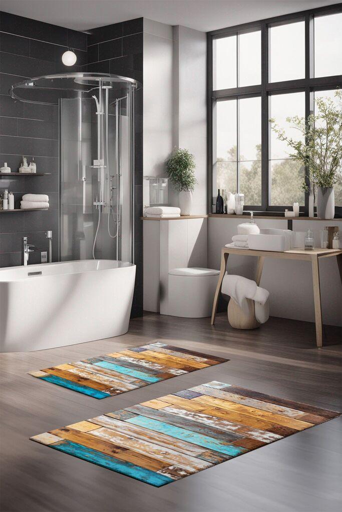 Комплет теписи за бања L'essentiel Maison CT-5251, 2 парчиња, шарени