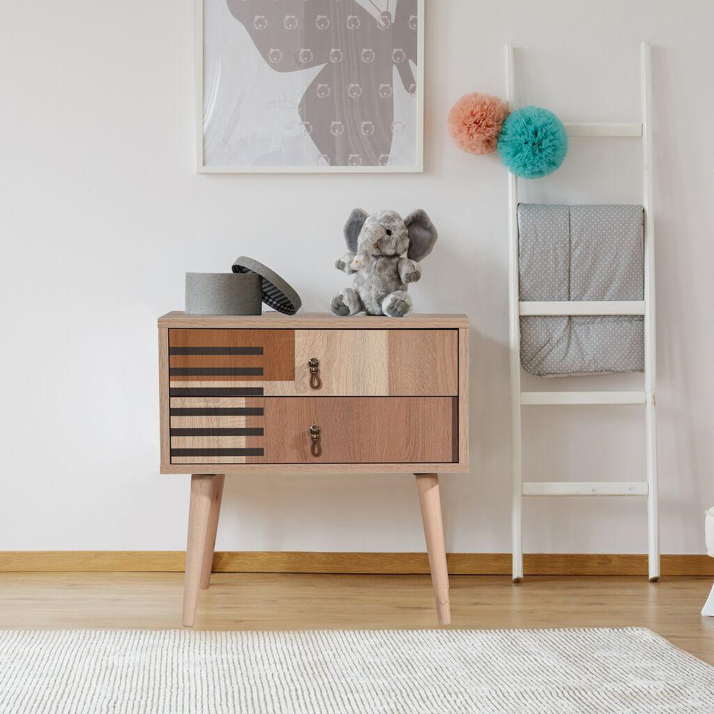Ноќна масичка Hanah Home City во боја, 60x61x40 см, шарена