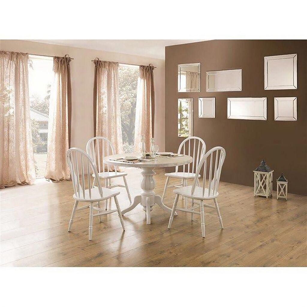 Трпезариска маса и столчиња Hanah Home Albero08, 120x75 см, 4 столчиња, бела