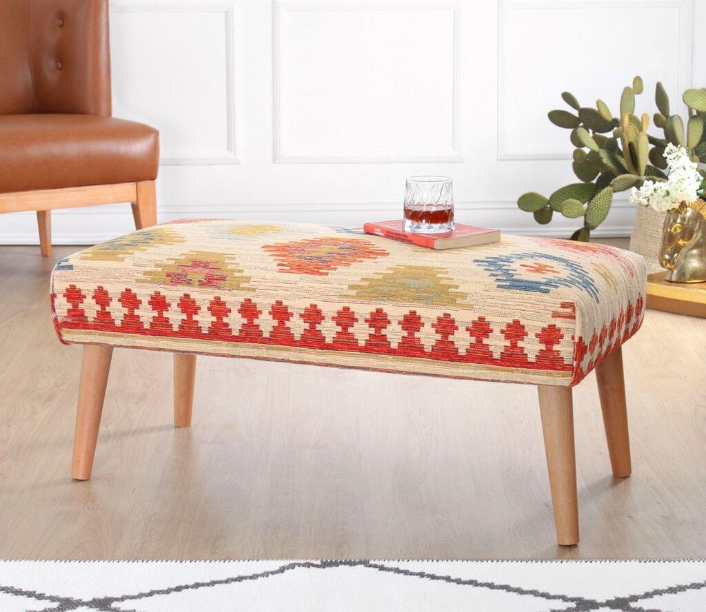 Клупа Atelier del Sofa Beshir, 91x42x46 см, Крем