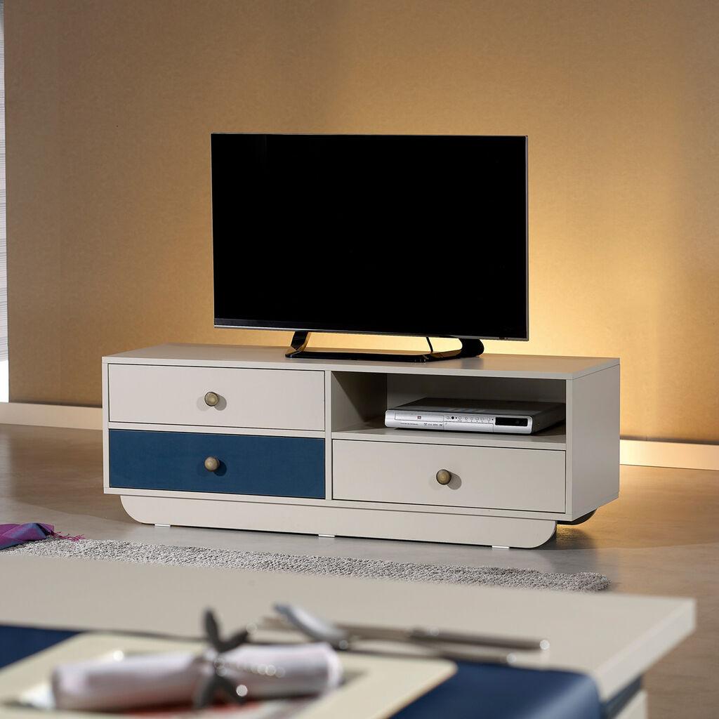 ТВ кабинет Hanah Home Casablanca Scandinavian, 140x48x41 см, бело-син