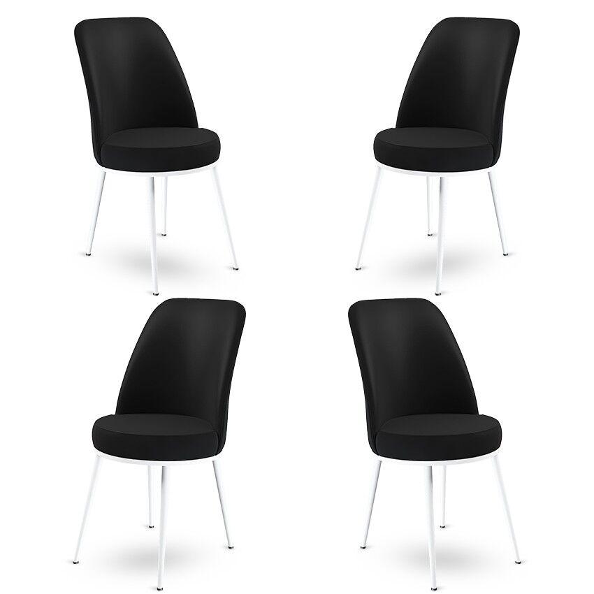 Комплет столчиња Hanah Home Dexa, 45x89x42 см, 4 парчиња, црно-бели
