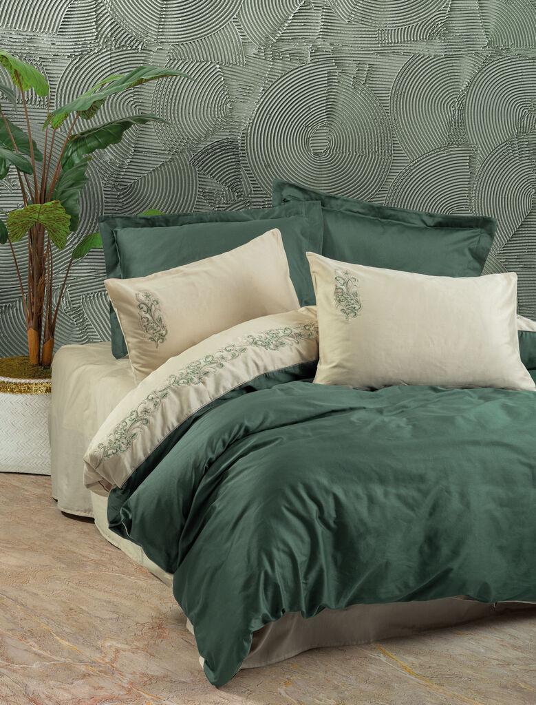 Комплет постелнина L'essentiel Maison Andy, 200x220 см, зелено-беж