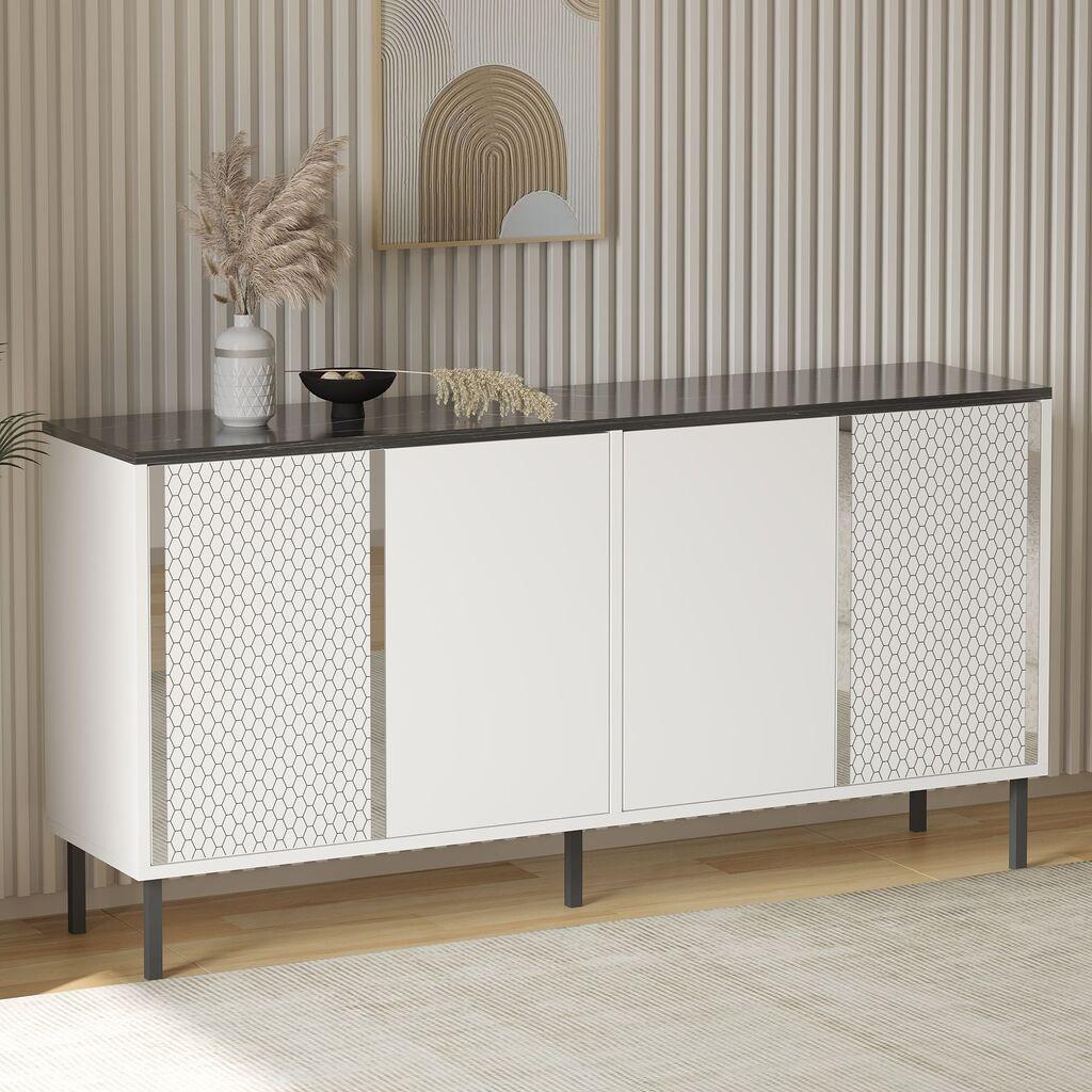 Конзолна маса Hanah Home Bertilda, 150x75x36 см, бела