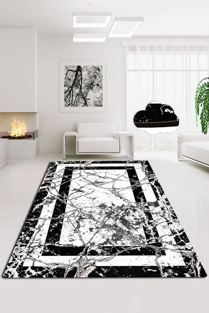 Тепих Conceptum Hypnose Marmor v2, 100x200 см, црно-бел