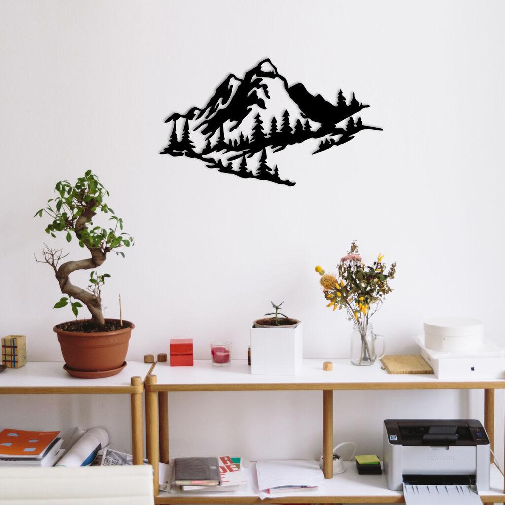 Wallity dzидна декорација Mountain 2, 47x40 см, 1,2 мм, црна