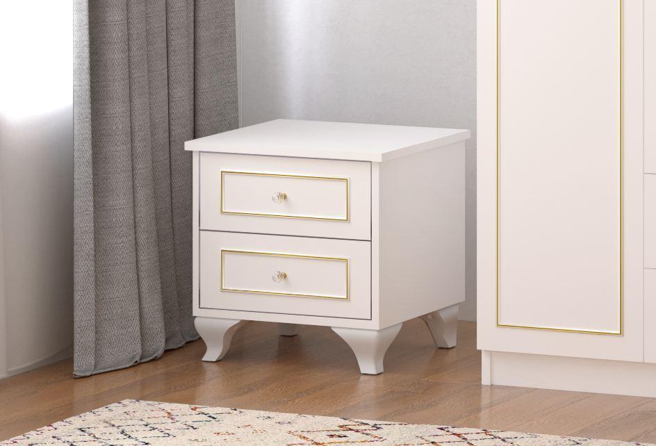 Ноќна масичка Hanah Home Rb-090, 45x45x40 см, бела