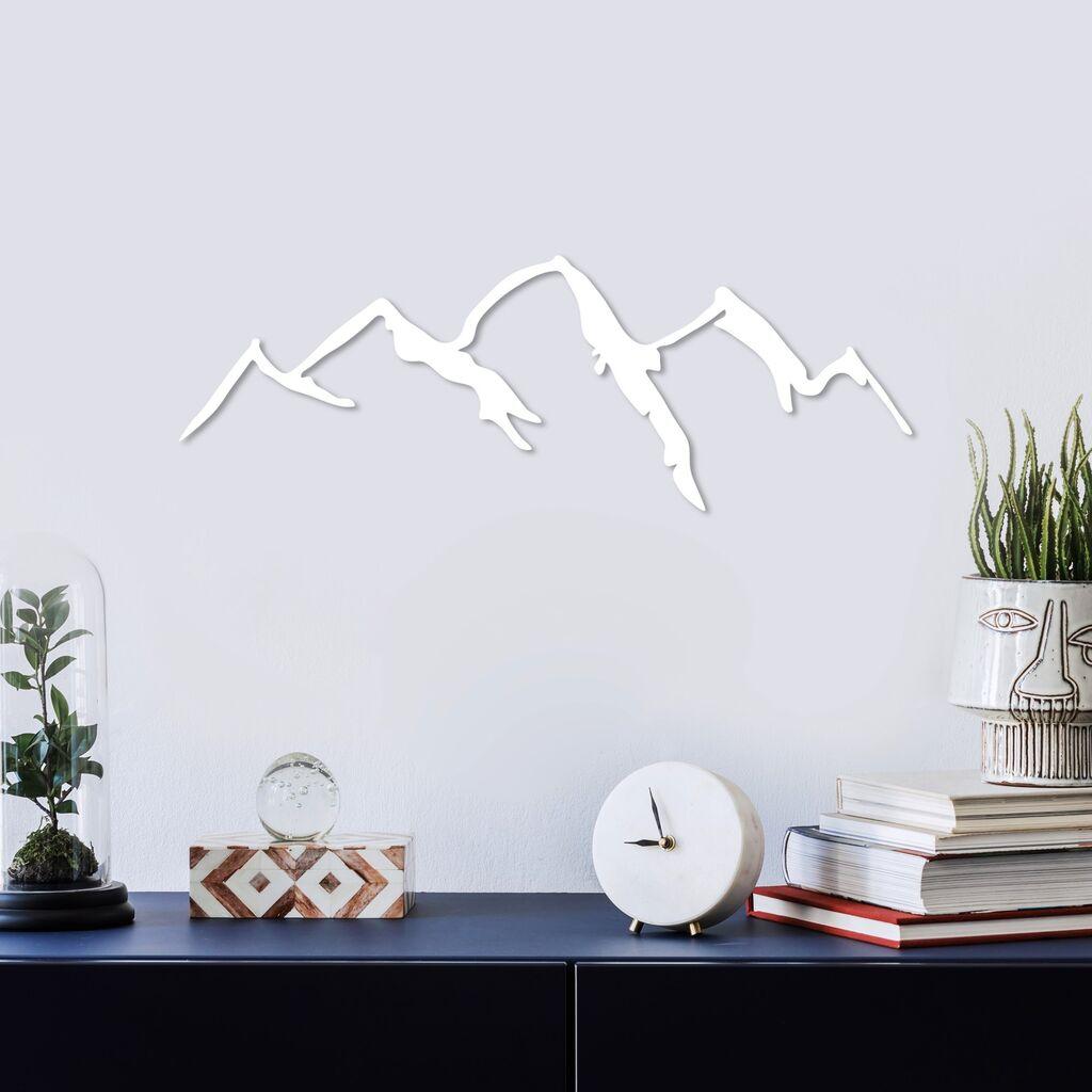 Wallity dzидна декорација Mountain-4, 66x23 см, бела
