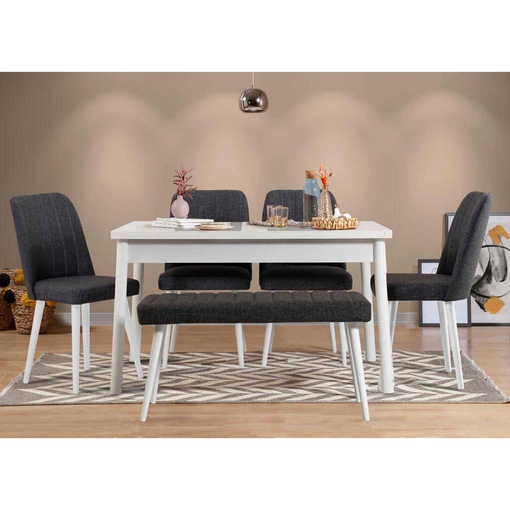 Трпезариски сет Hanah Home Costa 1053-2 B, 6 парчиња, бела-антрацит