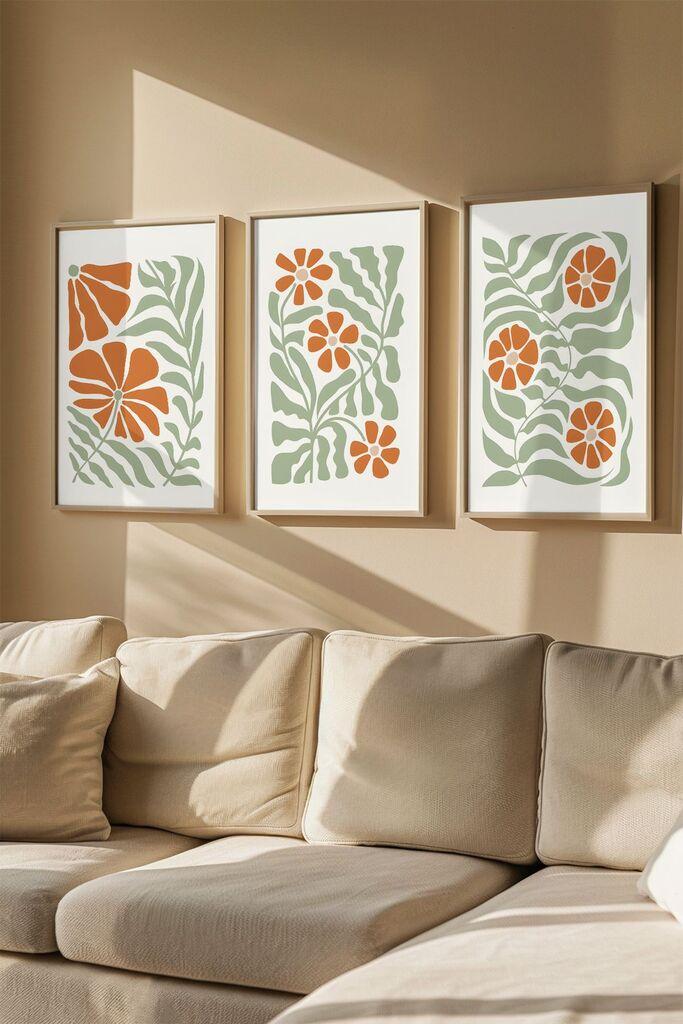 Слика во рамка Wallity Artvmodel9, 33x48 см, 3 дела