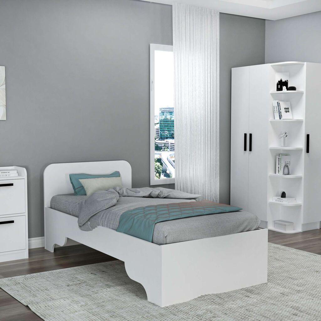 Рамка за кревет Hanah Home Luses, 94,4x193,6x80 cm, бела