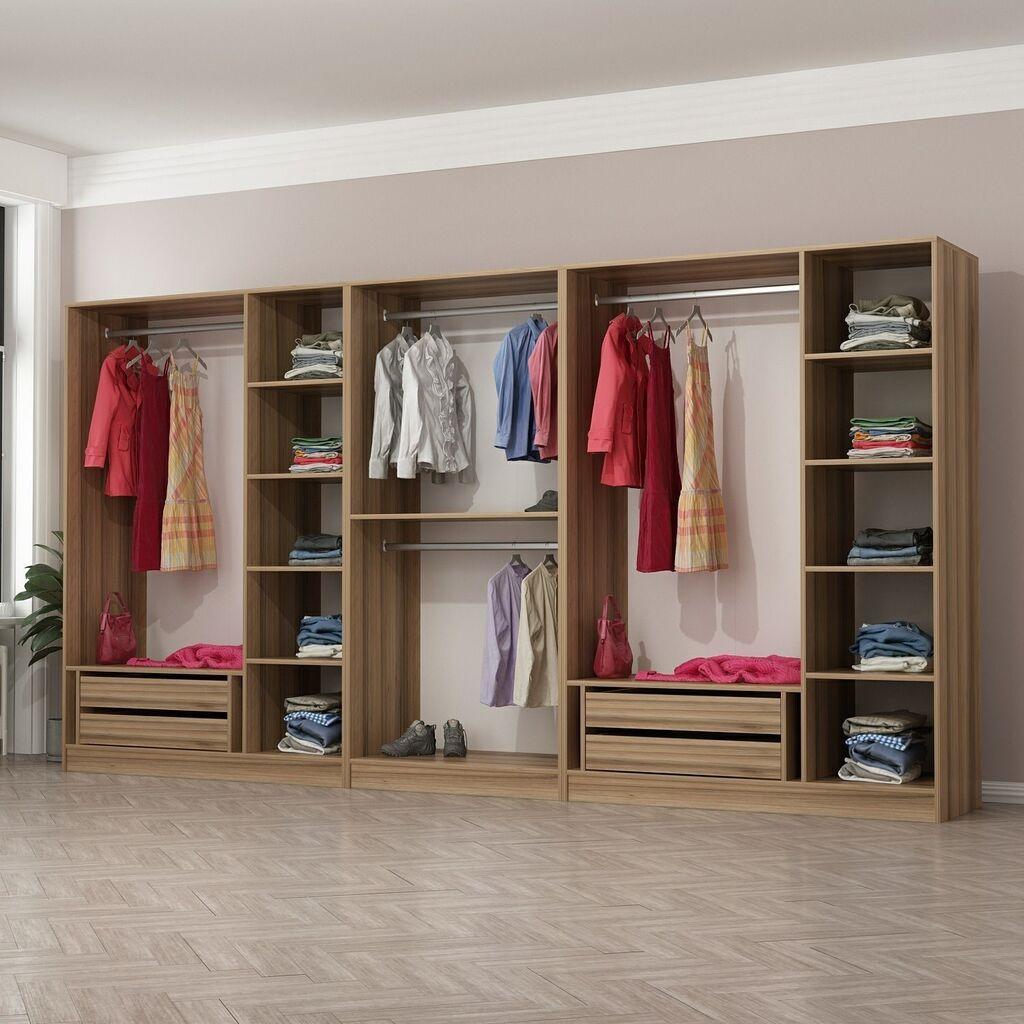 Гардеробер Hanah Home Kale-7675, 360x210x52 см, кафеава