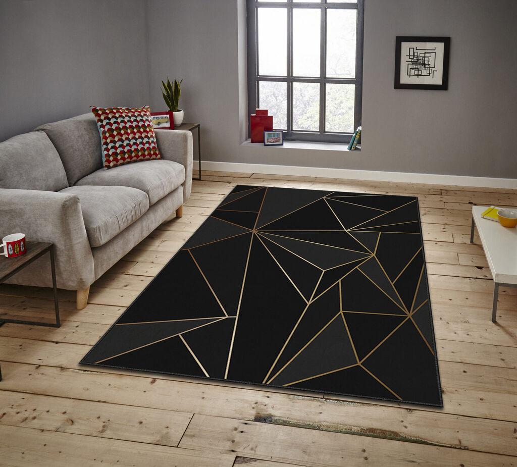 Тепих Conceptum Hypnose, тепих Asr 107, 120x180 см, црна и златна