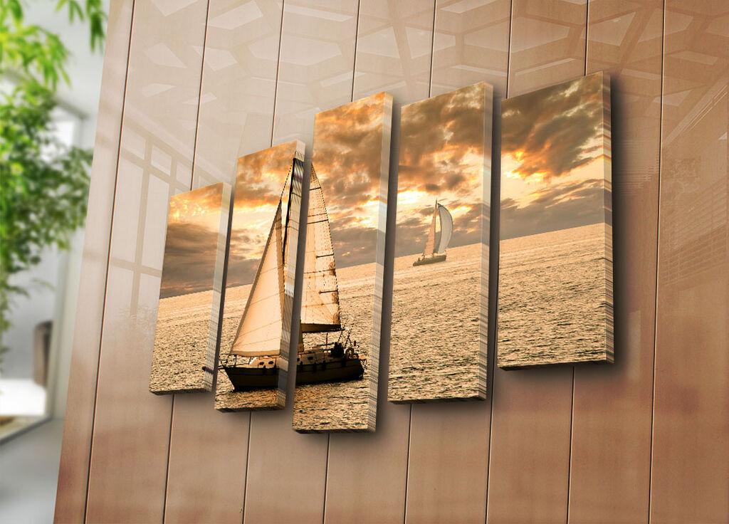 Wallity Слика на платно, 5 парчиња, 19x70 cm