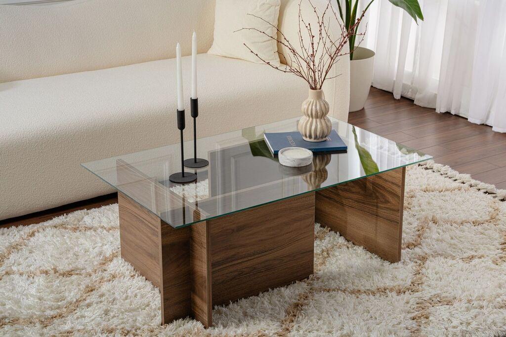 Маса Hanah Home Club Ventrino, 105x65x40 см, кафеава