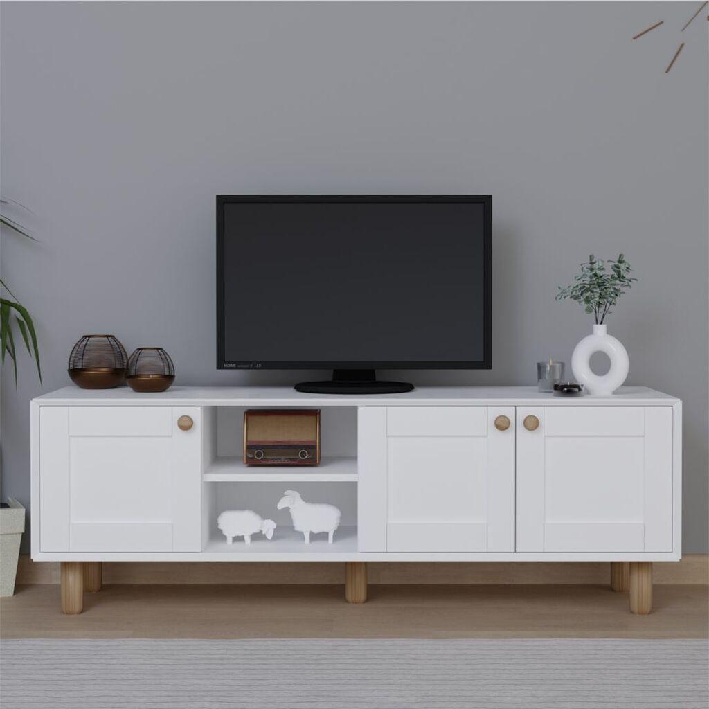 Комода за телевизор Hanah Home Bohemian 1600-70, 160x56x40 см, бела