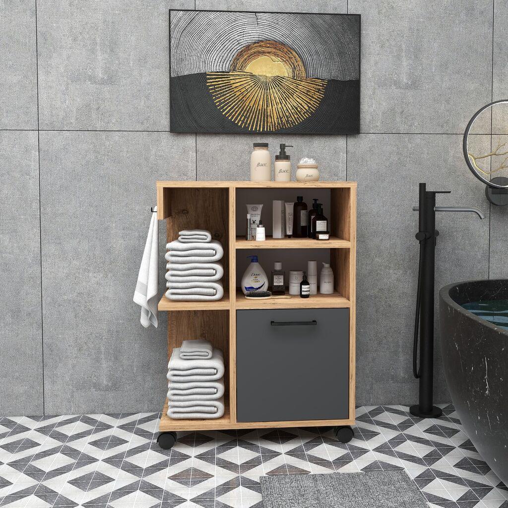 Комода за фиоки Hanah Home со повеќекратна употреба Rebus, 60 x 80,9 x 35 см, кафеава